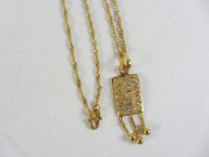 Chain necklace stamped 22ct approx 2.8gm with pendant stamped 375 approx 1.