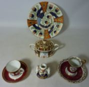 Royal Crown Derby twin handled sugar bowl with lid 1128, a small 'Bloor' Derby vase,