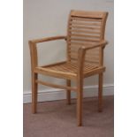 Teak garden armchair, W65cm Condition Report <a href='//www.davidduggleby.