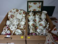 Royal Albert 'Old Country Roses' tea sets and other dinner ware in two boxes Condition
