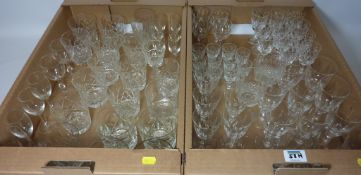 Set seven Webb Corbett cut crystal port glasses,