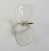 Gold single stone diamond ring of approx .
