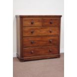 Victorian mahogany chest fitted with two short and three long drawers, W118cm, H1120cm,