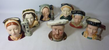 Beswick Henry VIII character jug and his six wives by Royal Doulton Condition Report