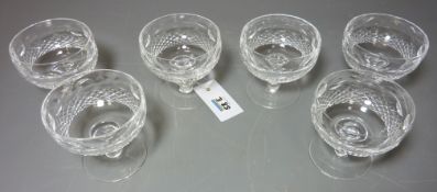 Set six Waterford cut crystal thistle pattern sundae dishes Condition Report