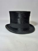 Mid 20th century silk top hat by Lincoln Bennett & Co London,
