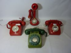 Three Vintage telephones and a reproduction candle stick telephone Condition Report