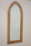 Light oak arch framed mirror, 152cm x 64cm Condition Report <a href='//www.