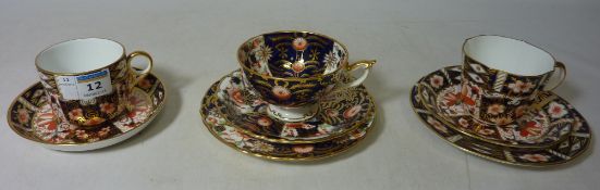 Royal Crown Derby trio 9345 another trio and cup and saucer Condition Report