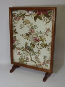 Mid 20th century vintage teak framed tapestry firescreen with embossed detail Condition