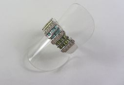 White gold and multi-coloured ring hallmarked 9ct Condition Report <a