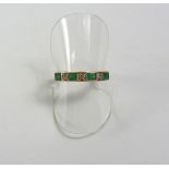 Gold emerald and diamond ring stamped 18K Condition Report <a href='//www.