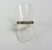 Gold emerald and diamond ring stamped 18K Condition Report <a href='//www.