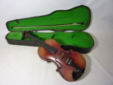 Early to mid 20th Century Violin and bow, Lob 35.