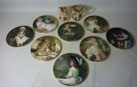 Collection of eight Royal Grafton 'Pears' collectors plates and two Masons jugs