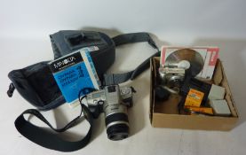 Minolta SLR camera and a Nikon digital camera and two telescopic optic lenses Condition