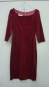 Vintage 1950s scarlet velvet fitted dress size 10-12 Condition Report <a
