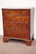 George III mahogany chest fitted with four graduated drawers, raised on bracket feet,