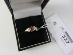 Ruby and diamond ring hallmarked 9ct Condition Report <a href='//www.