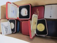 Concorde commemorative silver and other coins in one box (15) Condition Report