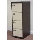 Four drawer filing cabinet, W47cm, H133cm,