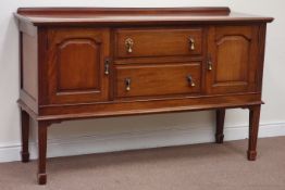 Edwardian mahogany sideboard fitted with two centre drawers and cupboard either side,