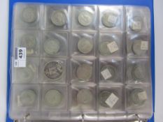 Pre- 1947 silver coins and five threepenny bits in loose leaf album Condition Report