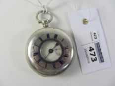 Victorian silver half hunter key wound pocket watch no 62509 case by John Hammon London 1874