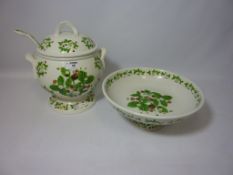 Large Portmeirion 'Summer Strawberries' soup tureen and ladle and a fruit bowl