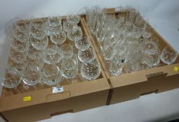 Two sets of six cut crystal wine glasses and others in two boxes Condition Report
