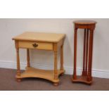 Maple wood lamp table, fitted with single drawer and under tier, (W 61cm, H 61cm, D 46cm),