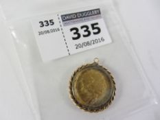 Georgian gold half sovereign 1816 in pendant mount Condition Report <a