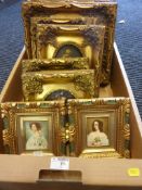 Eight graduated gilt wood picture frames Condition Report <a href='//www.