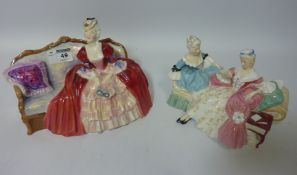 Royal Doulton figurines 'Belle o' the ball' HN1997 and 'The love letter' HN2149 Condition