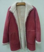Calvin Klein 'Khakis' pink sheep's skin women's coat,
