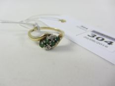 Emerald and diamond cluster ring hallmarked 9ct Condition Report <a href='//www.