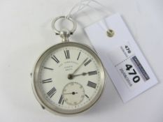 The Farringdon Guar'd Reg'd Victorian silver key wound pocket watch no 21571 case by William Hammon