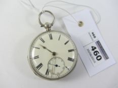 Victorian silver key wound pocket watch,