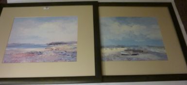 Pair of coastal scene prints, 35cm x 47cm Condition Report <a href='//www.