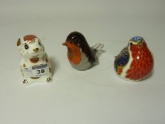Royal Crown Derby mouse and robin,