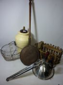 Wired basket, bed pan,