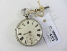 Victorian silver key wound pocket watch,