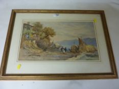 On the Waters Edge, 19th century, unknown artist, watercolour, indistinctly signed lower right,