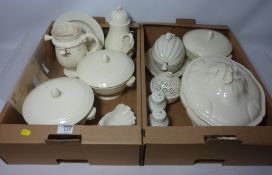 Leeds and Wedgwood creamware in two boxes Condition Report 496<a href='//www.