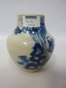 19th century Chinese blue and white vase decorated with elders in garden setting,