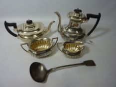 Silver-plated three piece teaset,