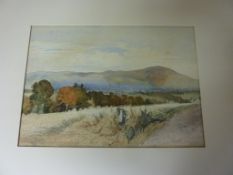 Scottish Landscape, watercolour signed and dated by William Hackstoun (1855-1921) 1910,