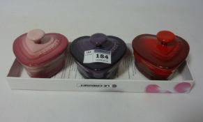 Three Le Creuset heart shaped pots Condition Report <a href='//www.