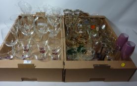 Champagne and wine glasses in two boxes Condition Report <a href='//www.