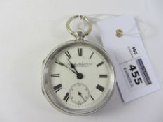 Edwardian silver key wound pocket watch signed Lancashire Watch Co Ltd London & Prescot Chester